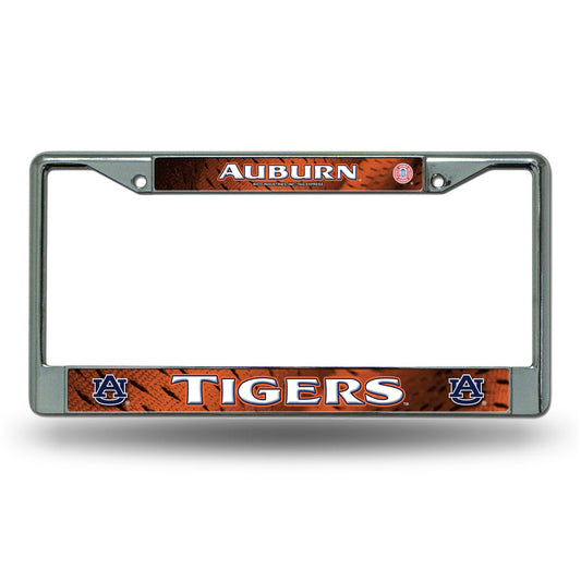 Auburn Tigers License Plate Frame Chrome Printed Insert