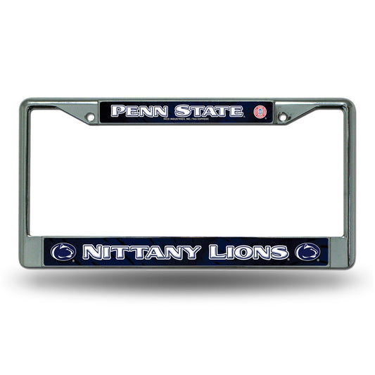 Penn State Nittany Lions License Plate Frame Chrome Printed Insert