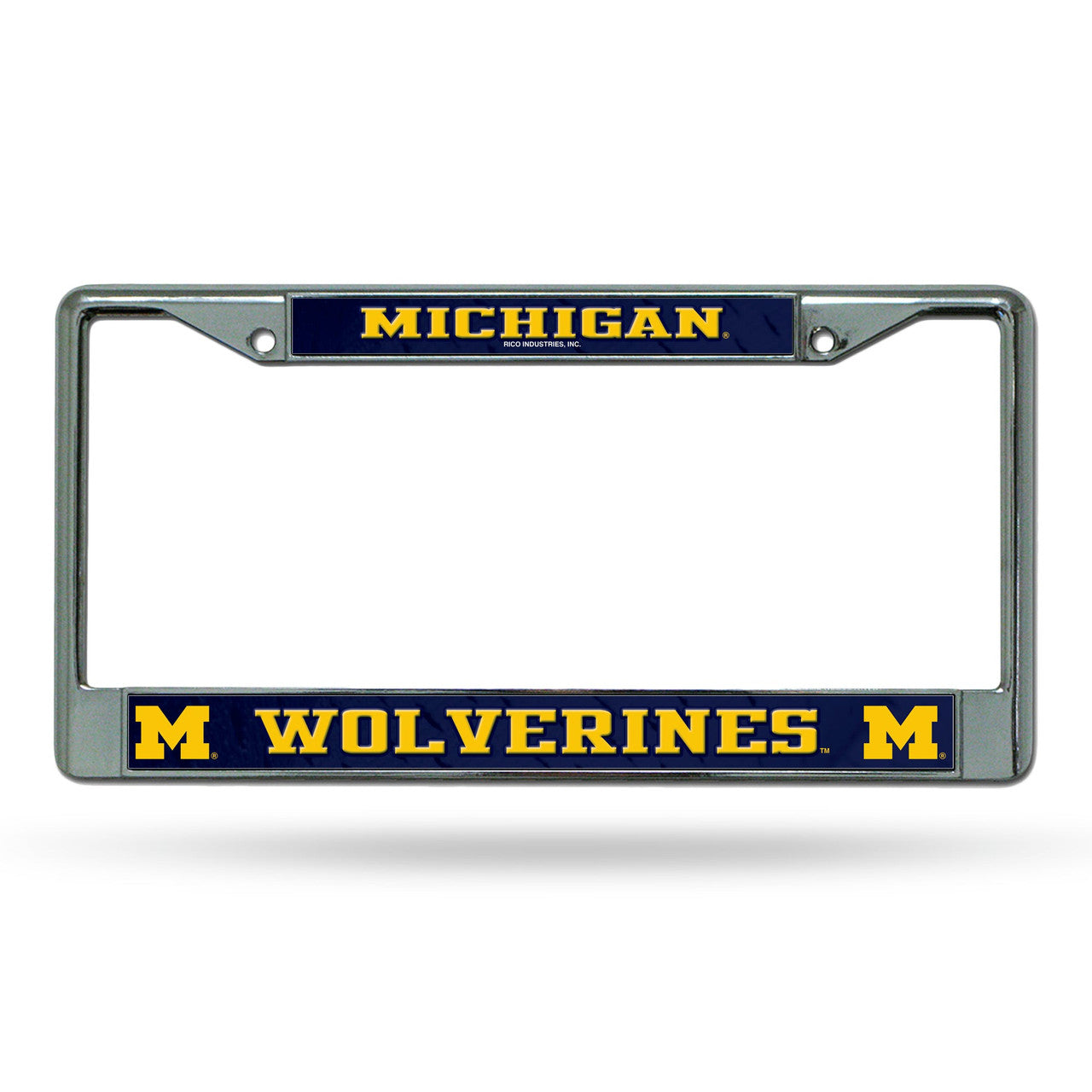 Michigan Wolverines License Plate Frame Chrome Printed Insert