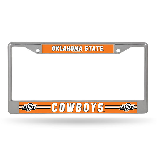 Oklahoma State Cowboys License Plate Frame Chrome Printed Insert