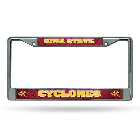 Iowa State Cyclones License Plate Frame Chrome Printed Insert