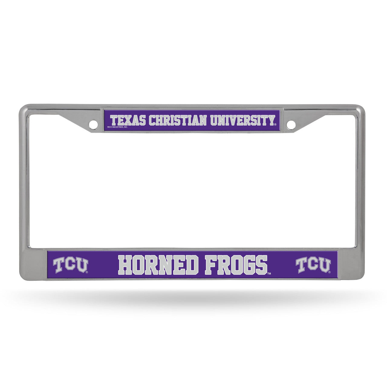 TCU Horned Frogs License Plate Frame Chrome Printed Insert