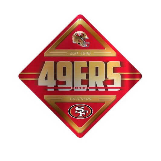 San Francisco 49ers Sign Metal Diamond Shape