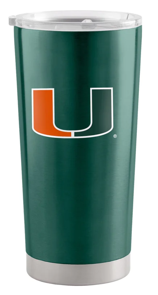 Miami Hurricanes Travel Tumbler 20oz Stainless Steel