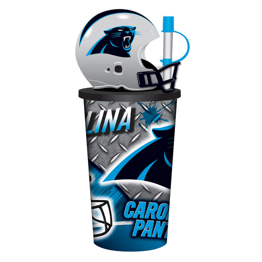 Carolina Panthers Helmet Cup 32oz Plastic with Straw