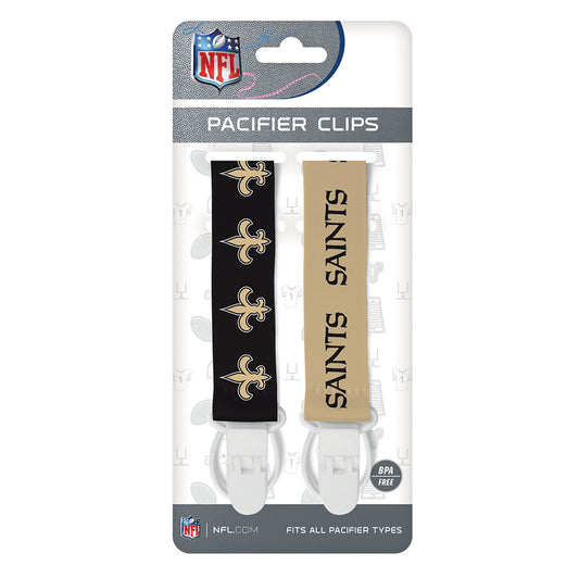 New Orleans Saints Pacifier Clips 2 Pack