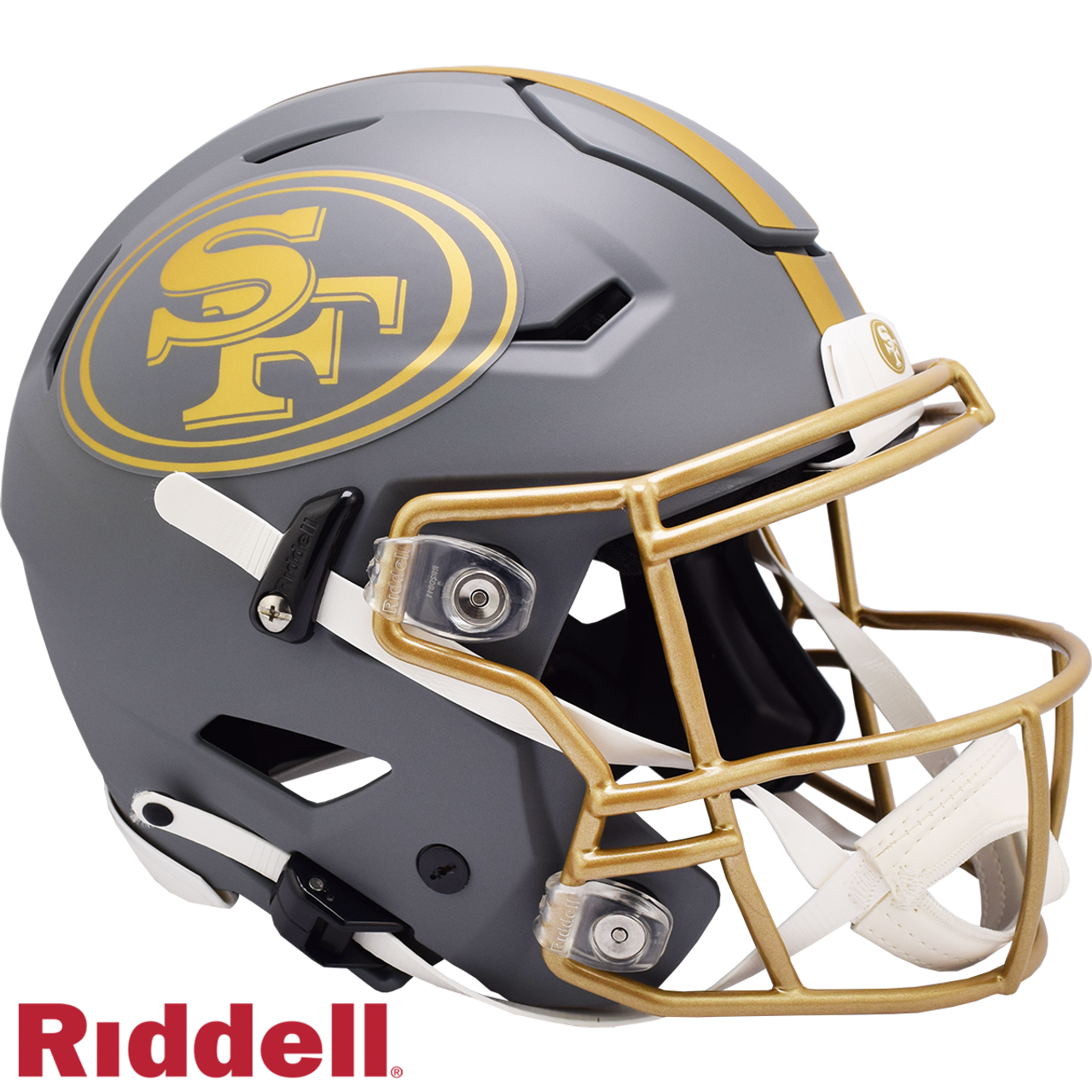 San Francisco 49ers Helmet Riddell Authentic Full Size SpeedFlex Style Slate Alternate