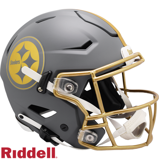 Pittsburgh Steelers Helmet Riddell Authentic Full Size SpeedFlex Style Slate Alternate