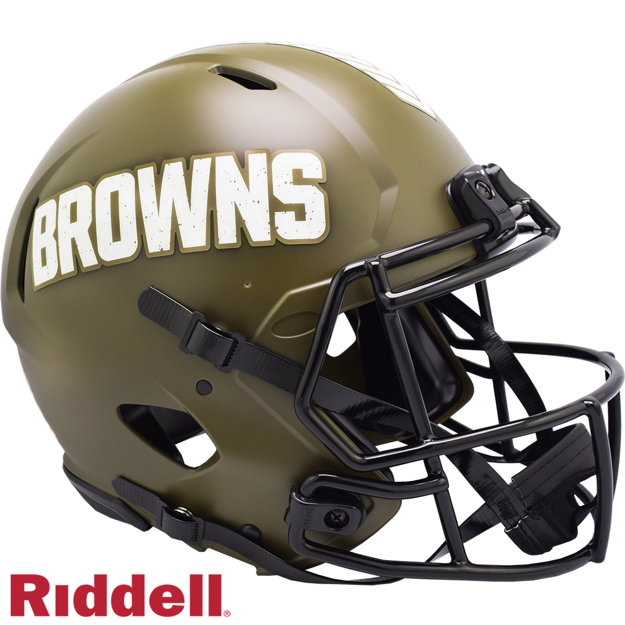 Cleveland Browns Helmet Riddell Authentic Full Size Speed Style Salute To Service