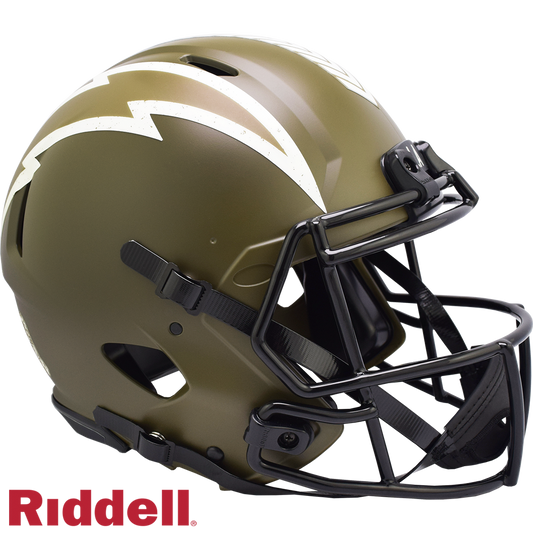 Los Angeles Chargers Helmet Riddell Authentic Full Size Speed Style Salute To Service