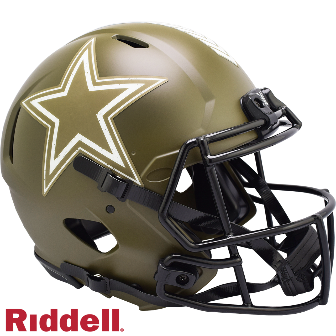 Dallas Cowboys Helmet Riddell Authentic Full Size Speed Style Salute To Service
