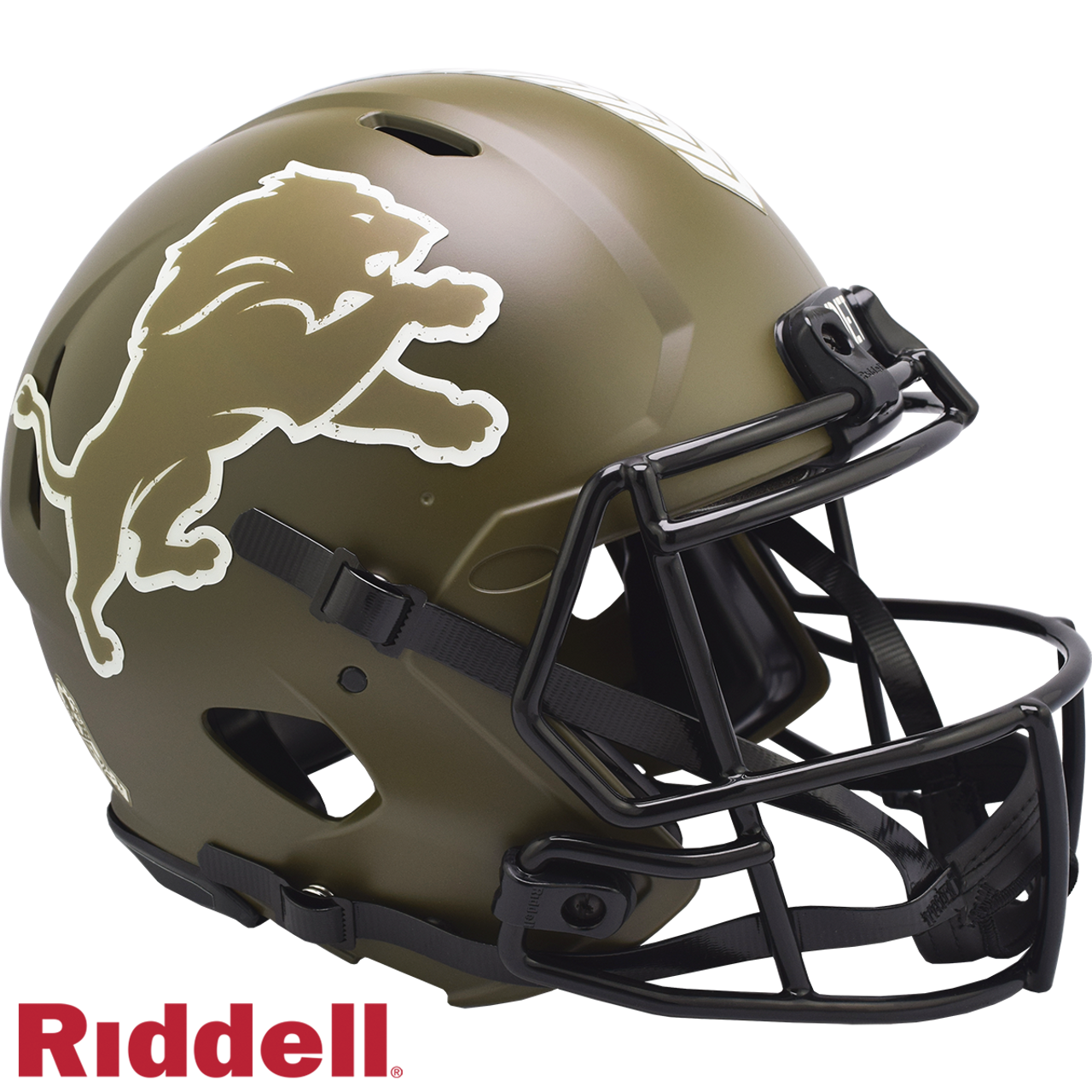 Detroit Lions Helmet Riddell Authentic Full Size Speed Style Salute To Service