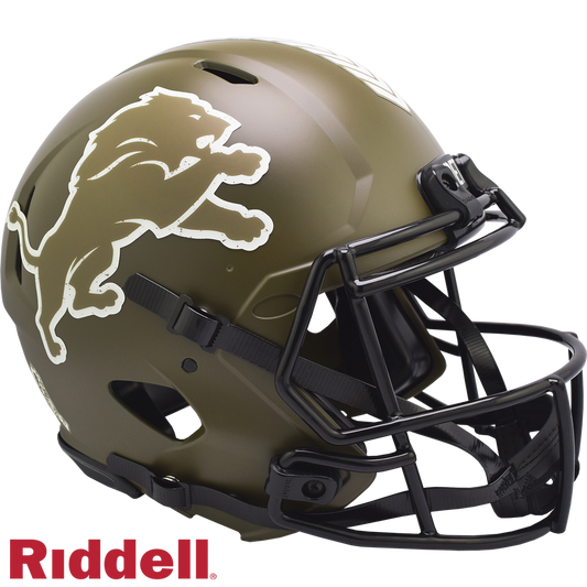 Detroit Lions Helmet Riddell Authentic Full Size Speed Style Salute To Service