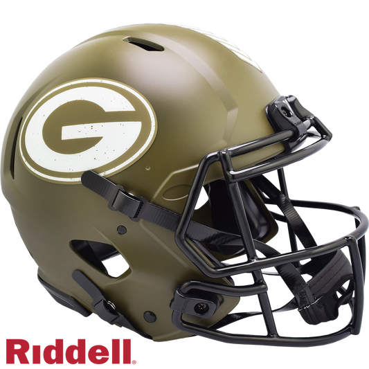 Green Bay Packers Helmet Riddell Authentic Full Size Speed Style Salute To Service