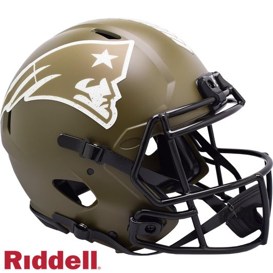 New England Patriots Helmet Riddell Authentic Full Size Speed Style Salute To Service