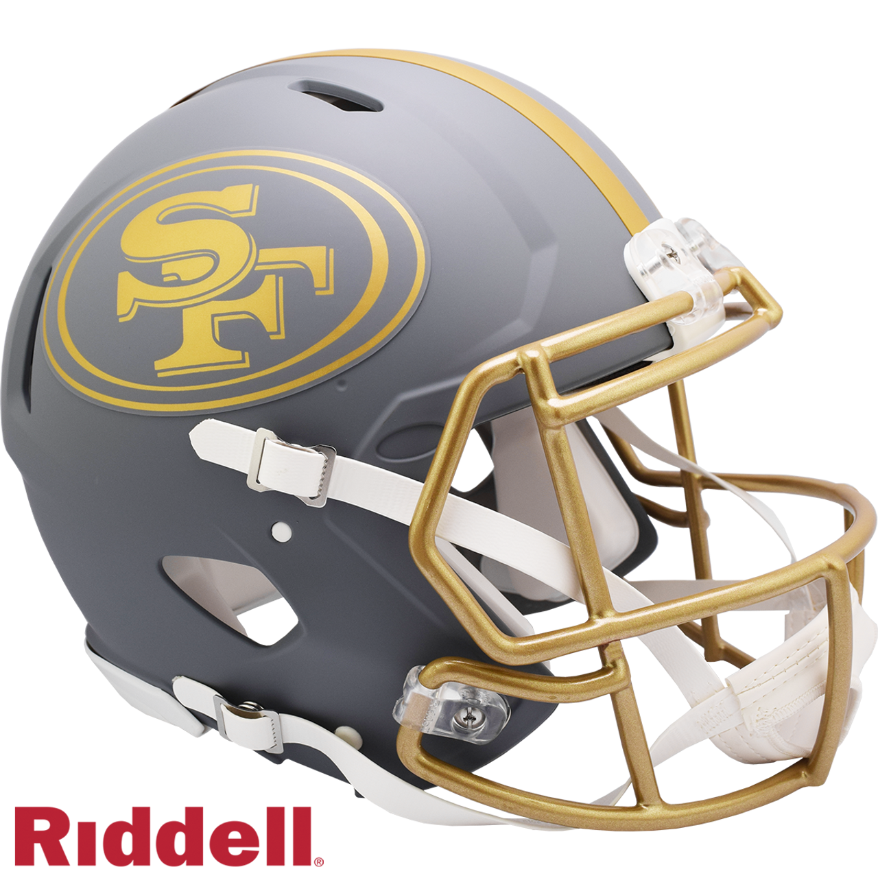 San Francisco 49ers Helmet Riddell Authentic Full Size Speed Style Slate Alternate