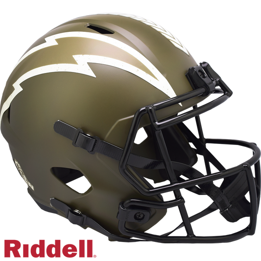 Los Angeles Chargers Helmet Riddell Replica Full Size Speed Style Salute To Service