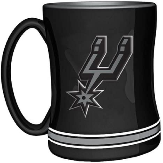 San Antonio Spurs Coffee Mug 14oz Sculpted Relief Team Color