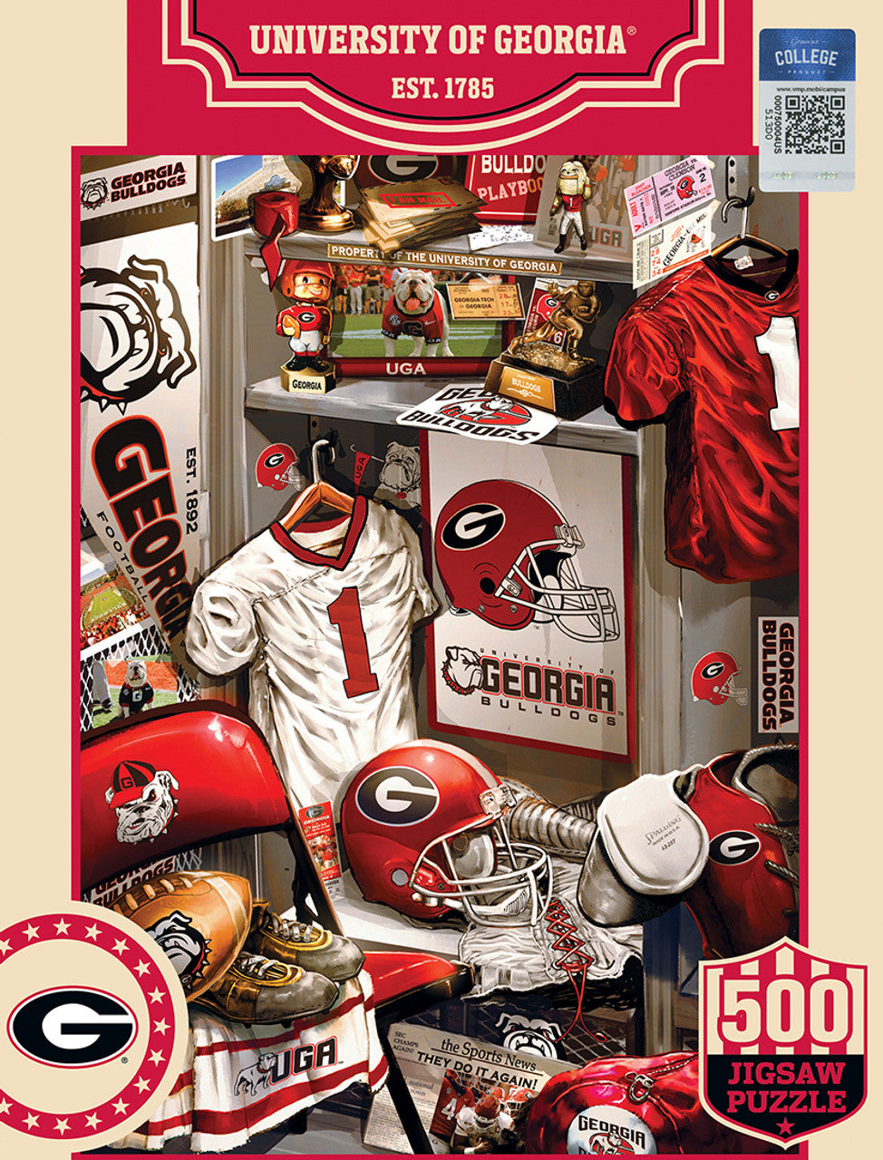 Georgia Bulldogs Puzzle 500 Piece Locker Room