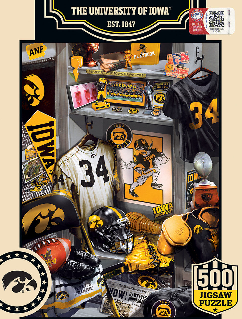 Iowa Hawkeyes Puzzle 500 Piece Locker Room