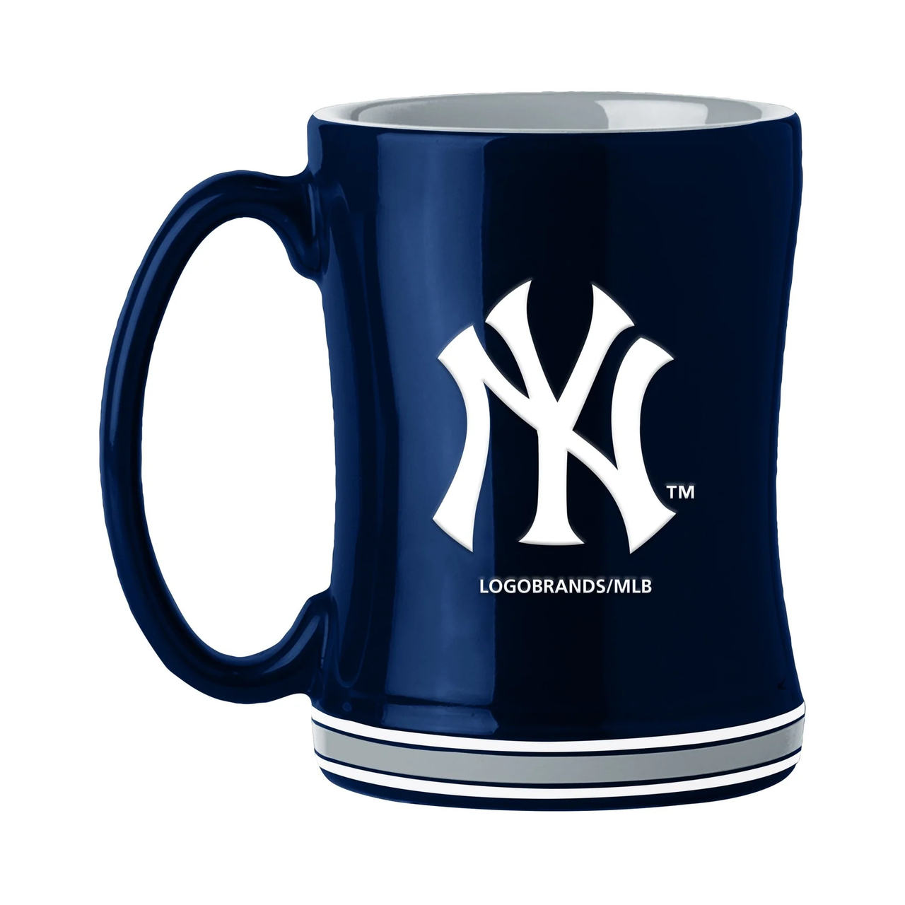 New York Yankees Coffee Mug 14oz Sculpted Relief Team Color