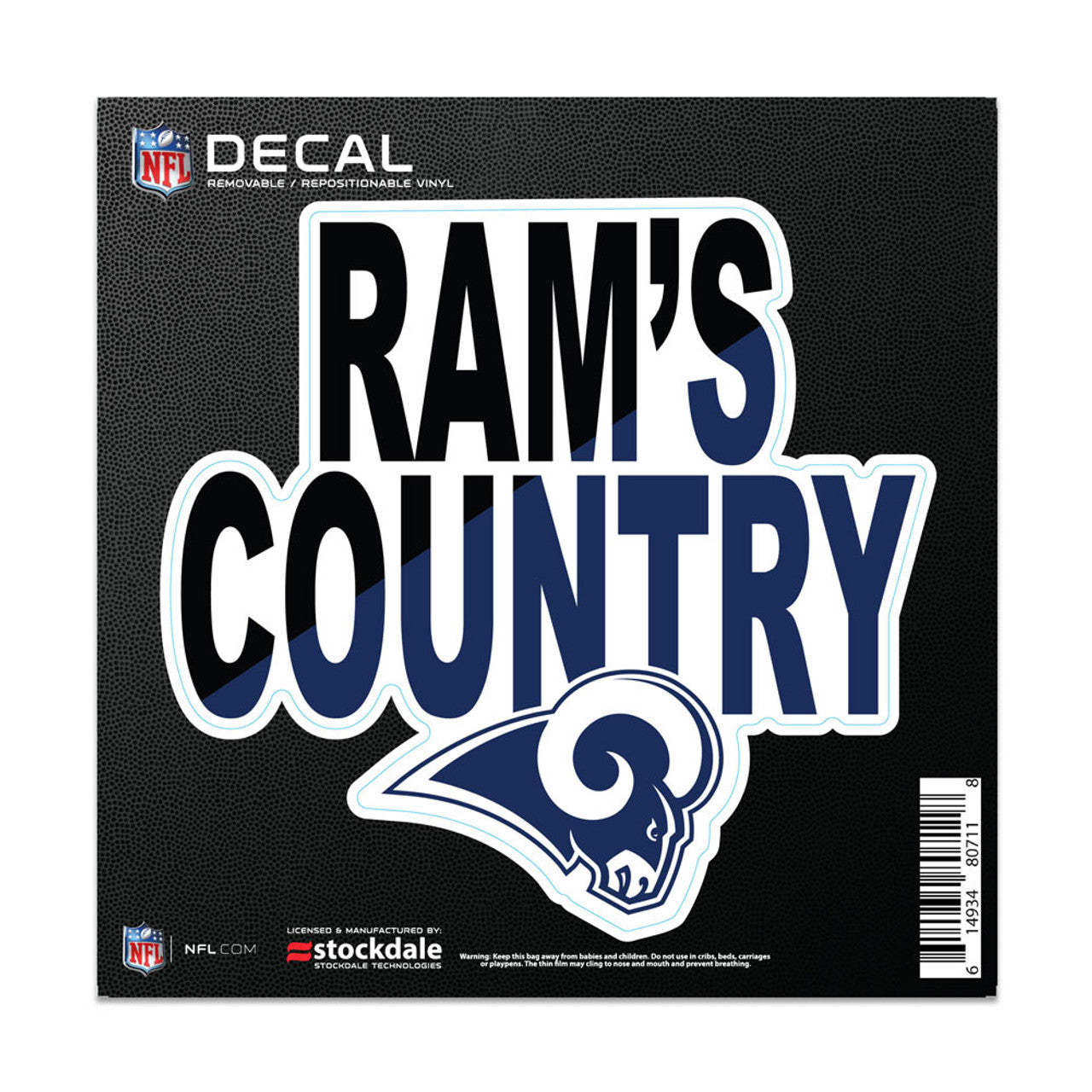 Los Angeles Rams Decal 6x6 All Surface Slogan